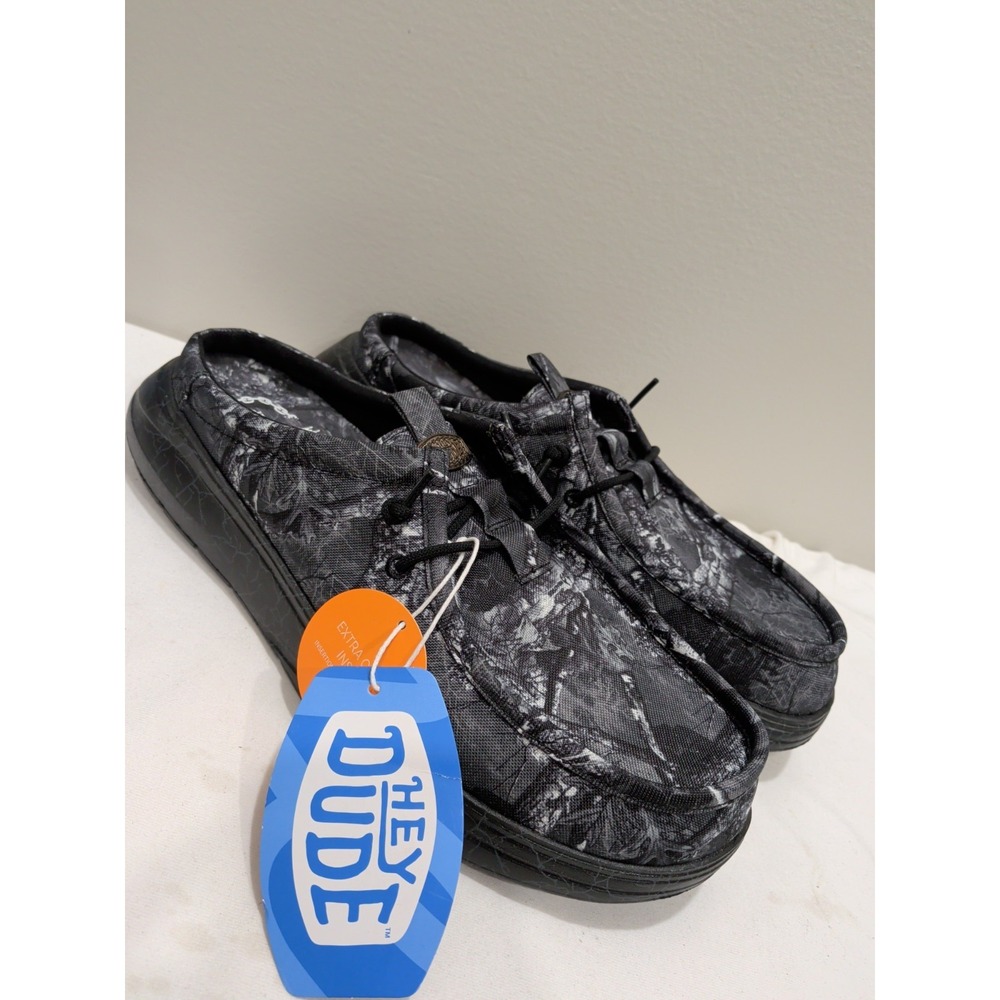 Hey Dude x Jelly Roll Wally Realtree Edge Camo Men's 10 Black Slip On Shoes